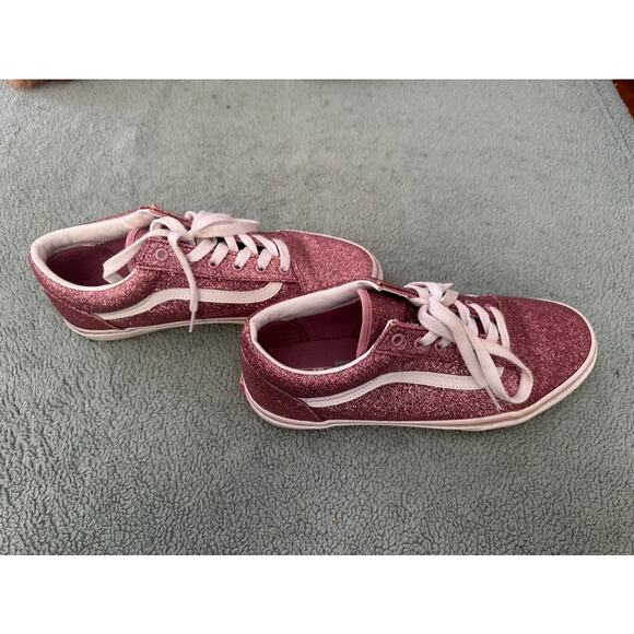 Vans Old Skool Glitter Sneakers Juniors 7 Rose aprox 8.5 Womens - Picture 3 of 6